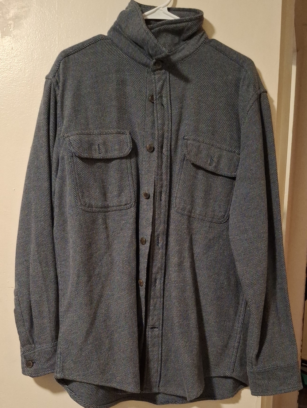 St. John's Bay Blue Herringbone Shirt Jacket